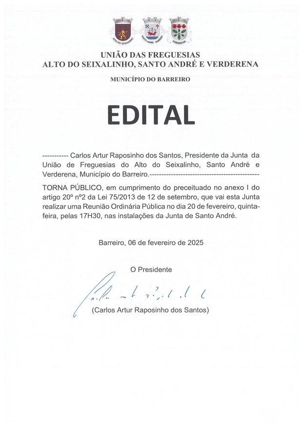 Reunião de Junta Ordinária Pública