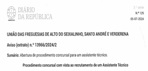 Procedimento Concursal (Aviso 13966/2024/2