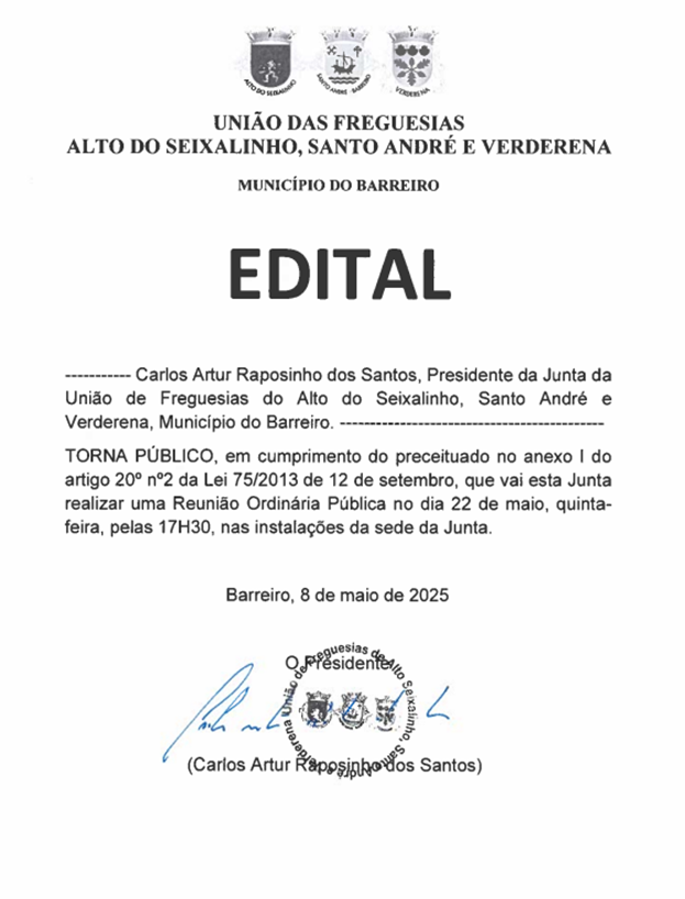 Reunião de Junta Ordinária Pública