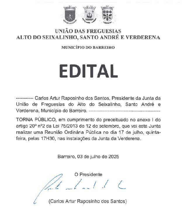 Reunião de Junta Ordinária Pública