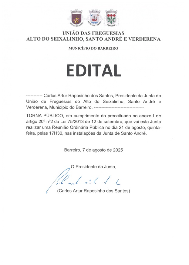 Reunião de Junta Ordinária Pública