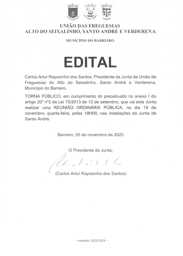 Reunião de Junta Ordinária Pública