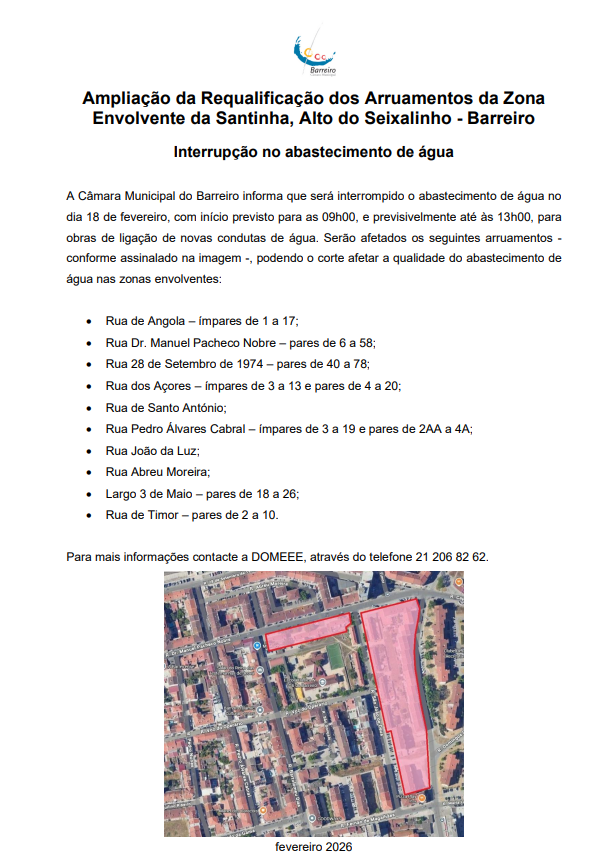 18/02 | CORTE ABASTECIMENTO DE ÁGUA