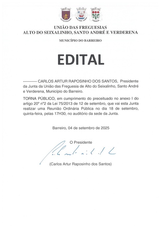 Reunião de Junta Ordinária Pública