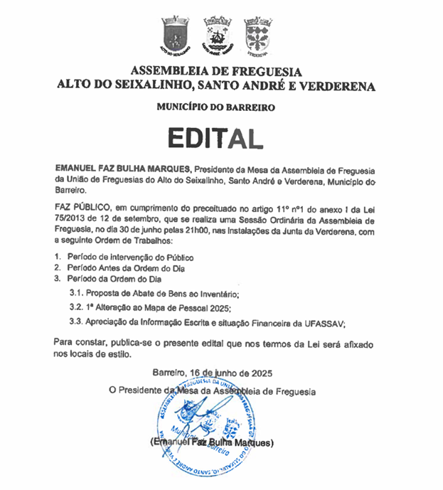 Sessão de Assembleia de Freguesia