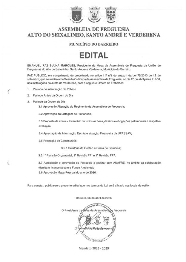 Sessão de Assembleia de Freguesia