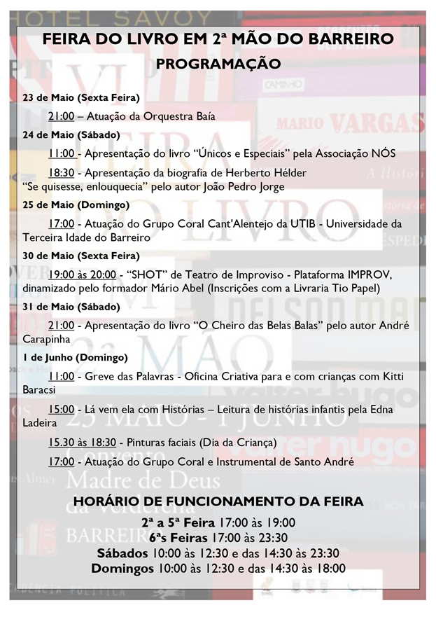 VI Feira do Livro em 2ª mão